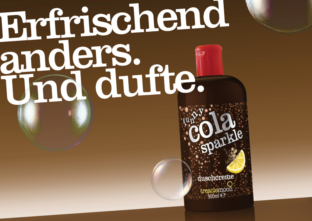 Postkarte funny cola sparkle duschcreme